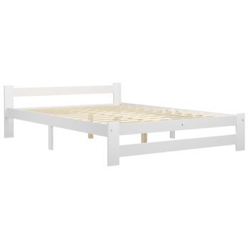 vidaXL Cadru de pat cu 4 sertare, alb, 140x200 cm, lemn masiv de pin