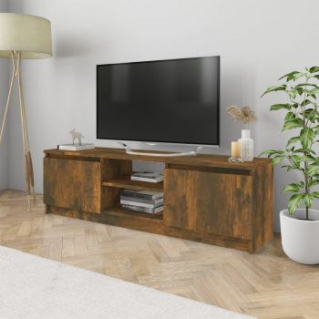 vidaXL Comodă TV, stejar fumuriu, 120x30x35,5 cm, lemn prelucrat