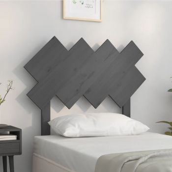 vidaXL Tăblie de pat, gri, 92x3x81 cm, lemn masiv de pin
