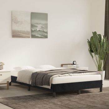 vidaXL Cadru de pat, negru, 120x200 cm, catifea