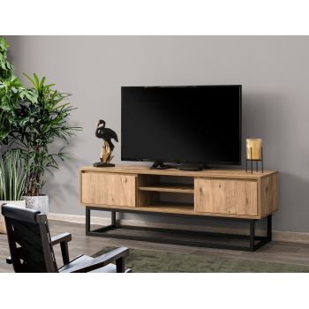 Comoda TV Belinda 140, Kalune Design, 140x40x50 cm, maro ieftina