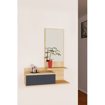 Dulap cu oglinda Rozella, Arnetti, 60 x 31.3 x 90 cm, oak/antracit