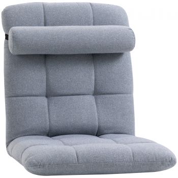 HOMCOM Fotoliu cu suport pentru spate, scaun de lectura reglabil pe 5 niveluri, vizionarea televizorului si meditatie, gri ieftin