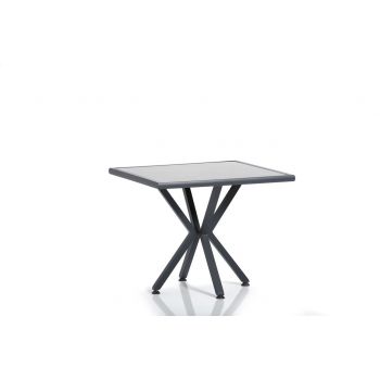 Masa pentru gradina Samara Bahce Masası-2, Clara, 90x90 cm, gri/negru ieftina