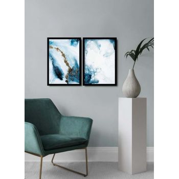 Set 2 tablouri decorative, Alpha Wall, Water Splash, 36x51 cm