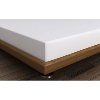 Cearceaf de pat cu elastic, 130x200 cm, 100% bumbac, Patik, White, alb