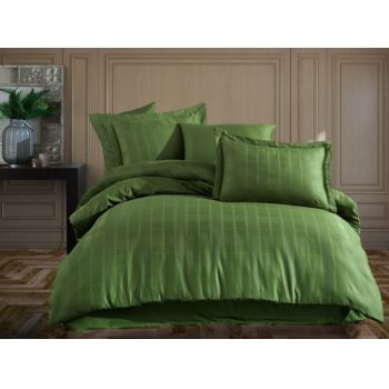 Lenjerie de pat pentru o persoana, 2 piese, 135x200 cm, 100% bumbac satinat, Hobby, Ekose, verde ieftina
