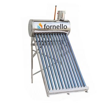 Panou solar nepresurizat Fornello pentru producere apa calda, cu rezervor inox 100 litri, 12 tuburi vidate si vas flotor 5 litri