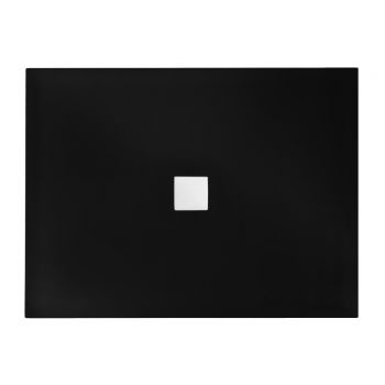 Cadita dus dreptunghiulara Besco Nox ultraslim 100x90x3 5 cm compozit negru