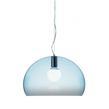 Suspensie Kartell FL/Y design Ferruccio Laviani E27 max 15W LED h33cm bleu transparent