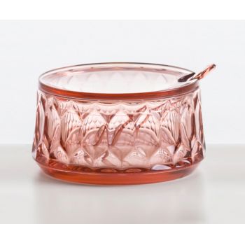 Recipient zahar cu capac Kartell Jellies Family design Patricia Urquiola roz transparent
