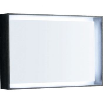 Oglinda cu iluminare Geberit Citterio 88.4x58.4cm rama stejar maro gri