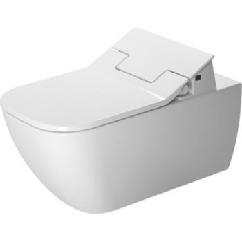 Vas WC suspendat Duravit Happy D.2 62cm pentru capac cu functie de bideu SensoWash finisaj WonderGliss la reducere