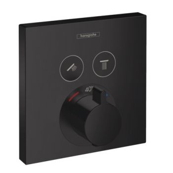 Baterie cada - dus termostatata Hansgrohe ShowerSelect cu montaj incastrat necesita corp ingropat negru mat