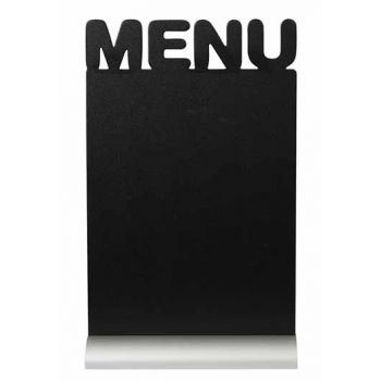 Tabla de scris Securit Silhouette Menu 34 2x21x6cm baza aluminiu include marker creta negru