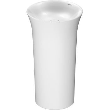 Lavoar freestanding Duravit White Tulip 50cm fara orificiu baterie fara preaplin ventil ceramic alb ieftin