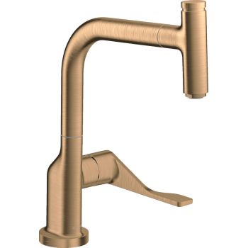 Baterie bucatarie Hansgrohe Axor Citterio Select dus extractibil bronz periat
