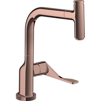 Baterie bucatarie Hansgrohe Axor Citterio Select dus extractibil red gold lustruit