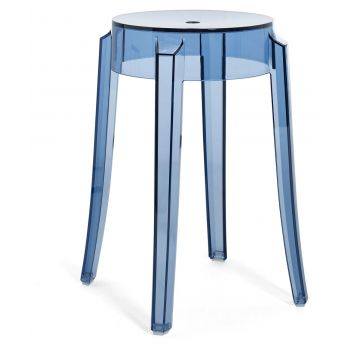 Set 2 scaune Kartell Charles Ghost design Philippe Starck h45cm albastru transparent