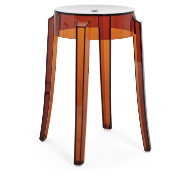 Set 2 scaune Kartell Charles Ghost design Philippe Starck h45cm maro transparent