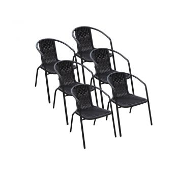 RAKI CAMPMAN Set 6 scaune bistro 54x59x73cm maro