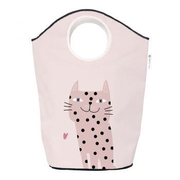 Coș de depozitare pentru copii din țesătură roz Meow Meow - Butter Kings