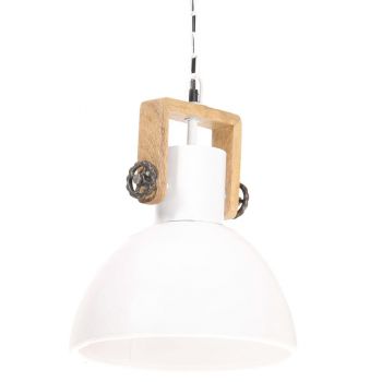 vidaXL Lampă suspendată industrială, 25 W, alb, 30 cm, E27, rotund