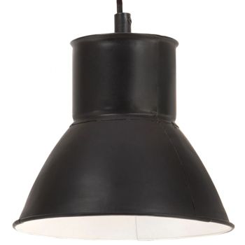 vidaXL Lampă suspendată, negru, rotund, 17 cm, 25 W, E27