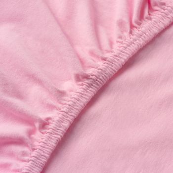 Cearsaf din bumbac jersey cu elastic pe contur 120x60x15 cm roz la reducere