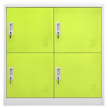 vidaXL Dulap vestiar, gri deschis și verde, 90x45x92,5 cm, oțel