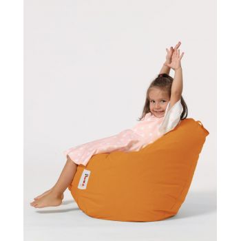 Fotoliu puf pentru copii, Bean Bag, Ferndale, 60x60 cm, poliester impermeabil, portocaliu ieftin