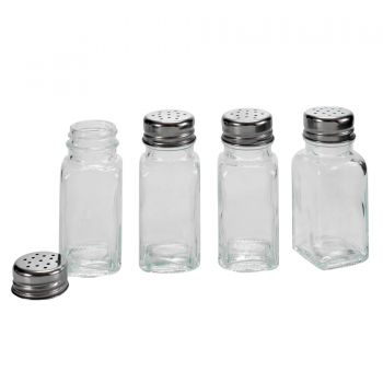 Set 4 solnite sticla, recipiente pentru sare, piper, condimente 4x7cl