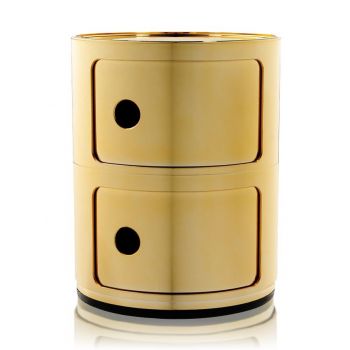 Comoda modulara Kartell Componibile 2 design Anna Castelli Ferrieri auriu metalizat ieftina