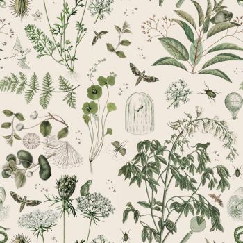 Tapet 100x280 cm Green Botanical Stories - Dekornik