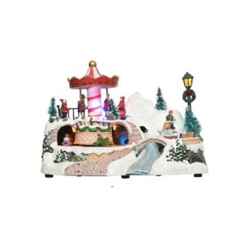 Decoratiune luminoasa Carousel w kid, Lumineo, 15x24x16 cm, plastic, multicolor