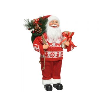 Decoratiune Santa w giftbag, Decoris, 25x15x45 cm, acril, multicolor ieftina