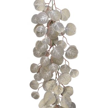 Ghirlanda decorativa Broad Leaves, Decoris, 18x1.2x150 cm, plastic, argintiu ieftina