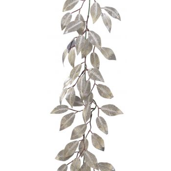 Ghirlanda decorativa Leaves, Decoris, 18x1.2x150 cm, plastic, argintiu