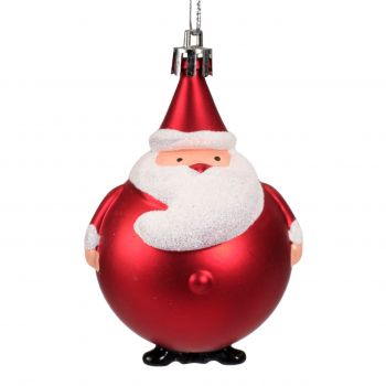 Glob Santa, Decoris, 5.5x8.5 cm, plastic, rosu mat
