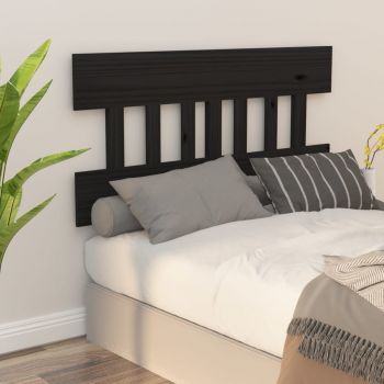 vidaXL Tăblie de pat, negru, 153,5x3x81 cm, lemn masiv de pin