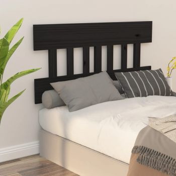 vidaXL Tăblie de pat, negru, 183,5x3x81 cm, lemn masiv de pin