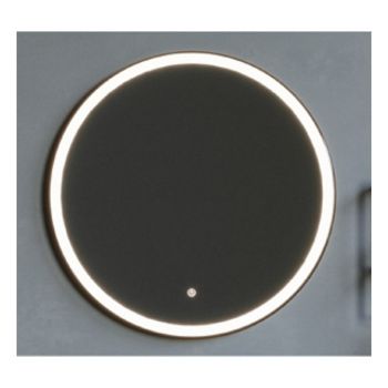 Oglinda rotunda baie Fluminia Black-Boy 90 cu iluminare LED si rama Neagra