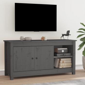 vidaXL Comodă TV, gri, 103x36,5x52 cm, lemn masiv de pin