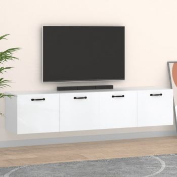 vidaXL Dulapuri TV de perete, 2 buc., alb, 60x36,5x35 cm lemn compozit