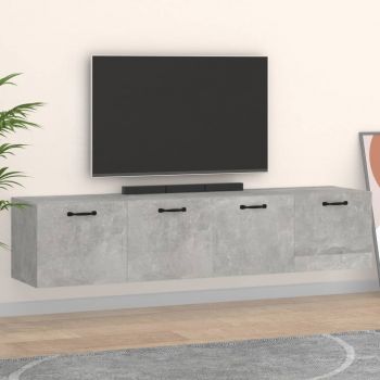 vidaXL Dulapuri TV de perete 2 buc. gri beton 60x36,5x35 cm lemn