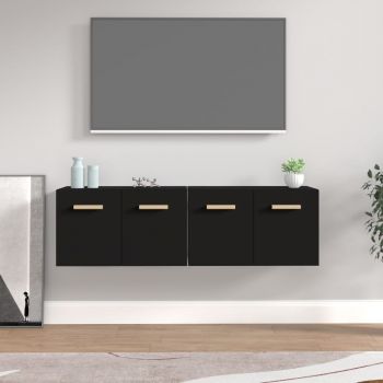 vidaXL Dulapuri TV de perete, 2 buc. negru 60x36,5x35 cm lemn compozit