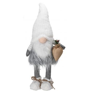 Decoratiune luminoasa Boy Gnome w hat white, 26x26x65 cm, plus, gri/alb