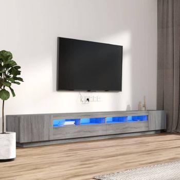 vidaXL Set dulapuri TV cu LED, 3 piese, gri sonoma, lemn prelucrat