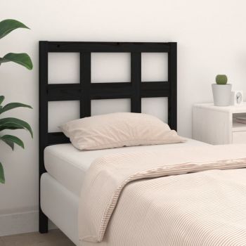 vidaXL Tăblie de pat, negru, 95,5x4x100 cm, lemn masiv de pin