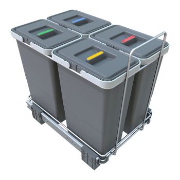 Coș de gunoi de plastic pentru deșeuri selecționate / încorporabile 8 + 8 + 8 + 8 l Ecofil - Elletipi